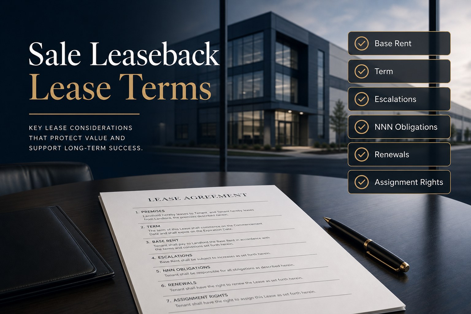 Sale Leaseback Lease Terms: What Owner-Operators Should Negotiate Before Signing
